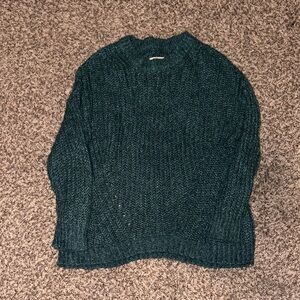 Cozy Dark Green Knit Oversized Sweater